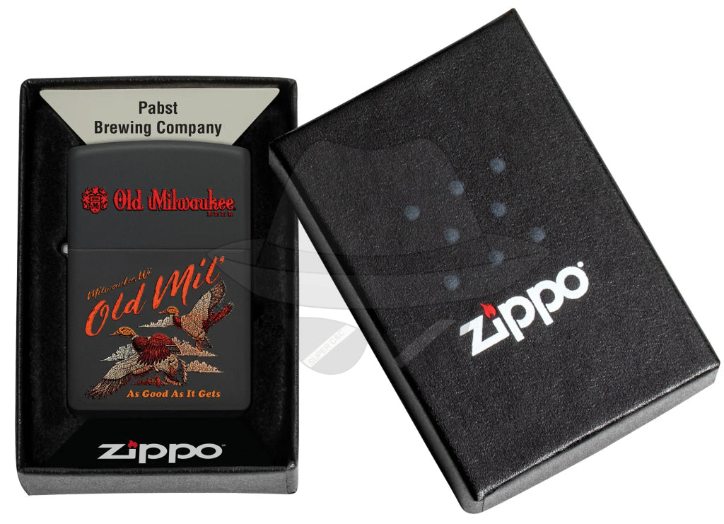#040 ZIPPO OIL LIGHTER: Old Milwaukee Duck Hunt Design