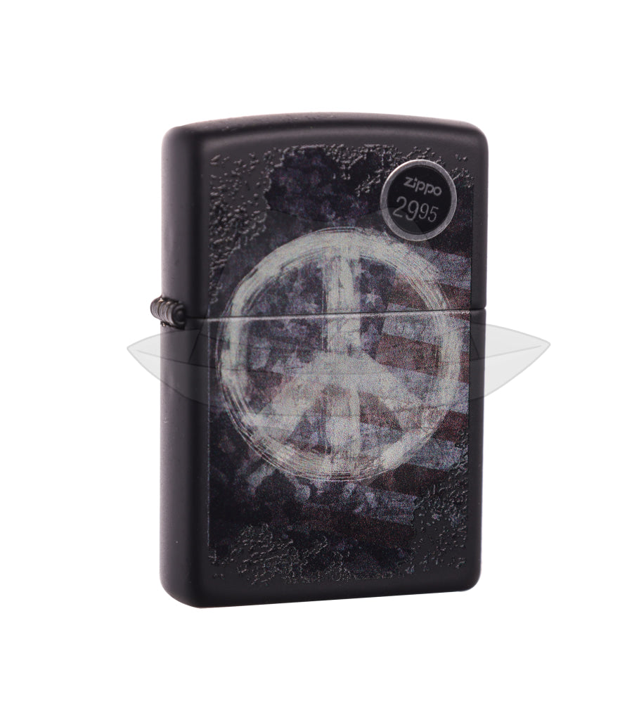 #142 ZIPPO OIL LIGHTER: PEACE ON FLAG