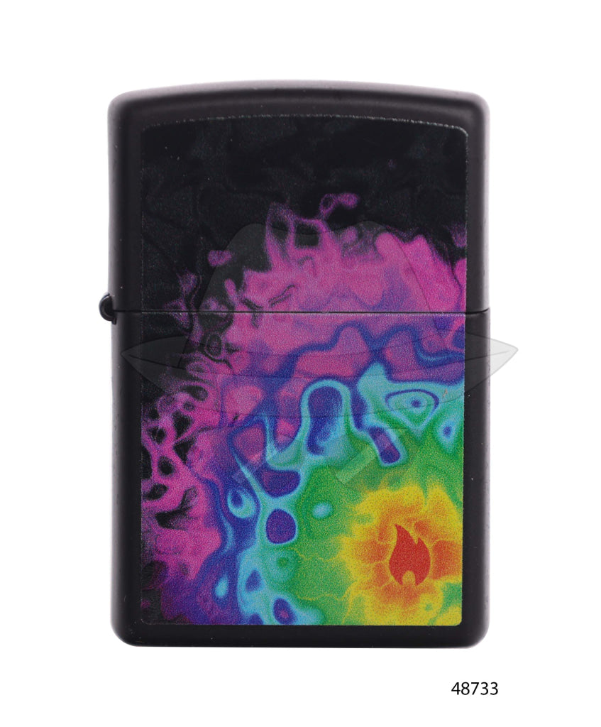 #161 Zippo Pattern w/ Flame Design Lighter