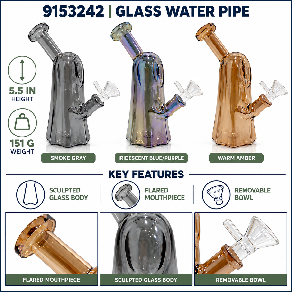 9153242 Glass Water Pipe
