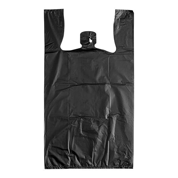 Black Unprinted Medium-Duty Plastic T-Shirt Bag