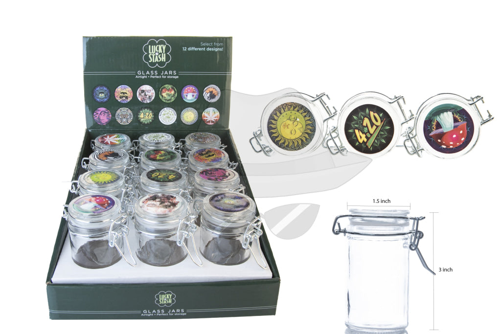 33047 lucky stash glass jars box(12pc)