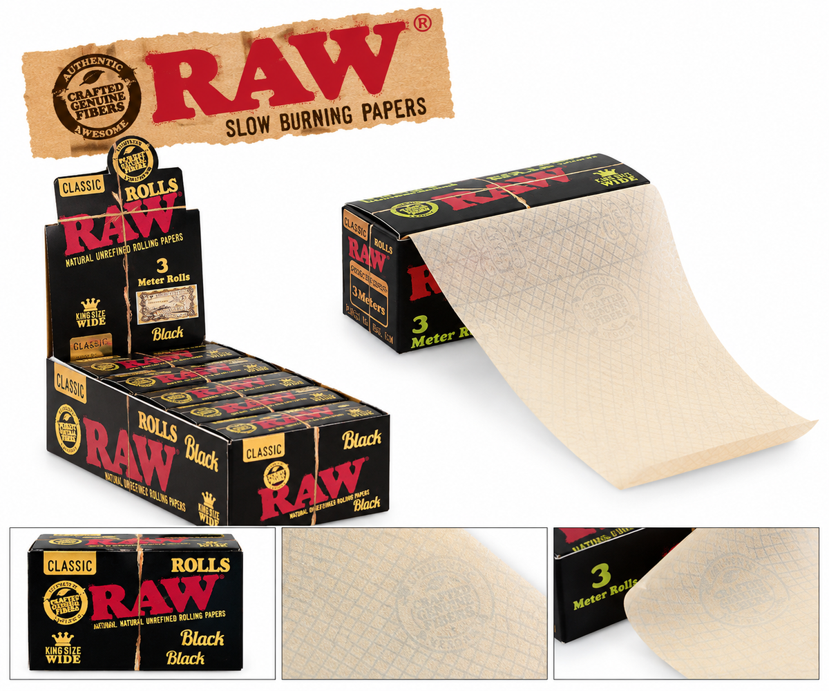 RAW Black 3 Meter Rolls King Size