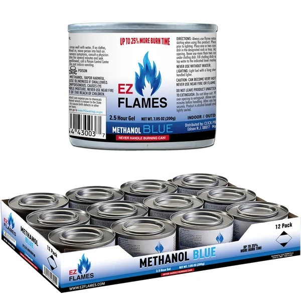 EZ Flames Methanol Blue 7.05oz - Display of 12pk