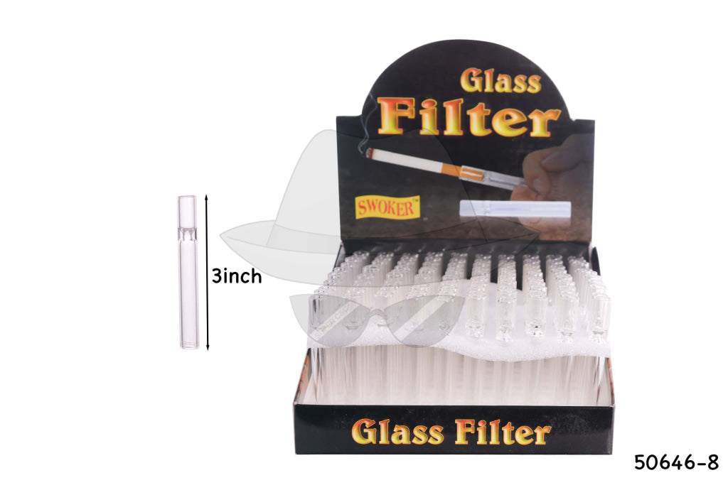 50646-8 Long Glass Filter One Hitter 100pcs