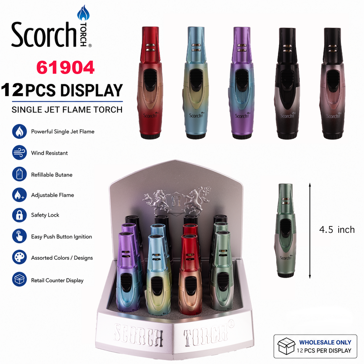 61904 SCORCH Torch Display of 12ct