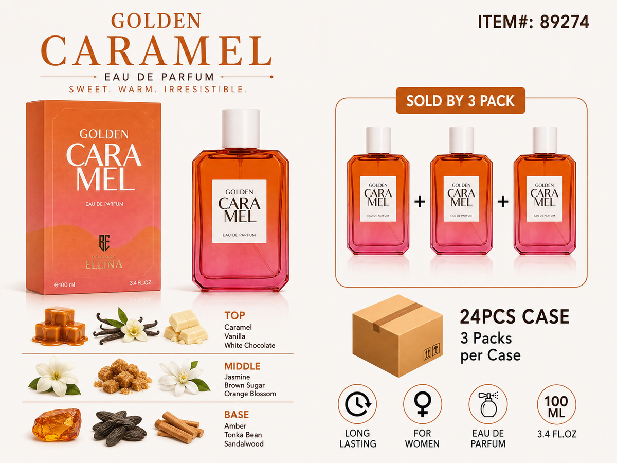 United Scents Golden Caramel Parfum 3.4oz - 3CT