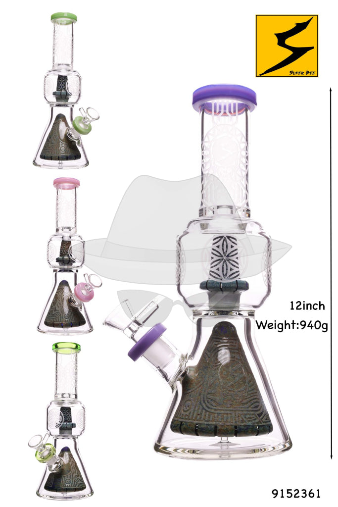 9152361 Pyramid Glass Water Pipe