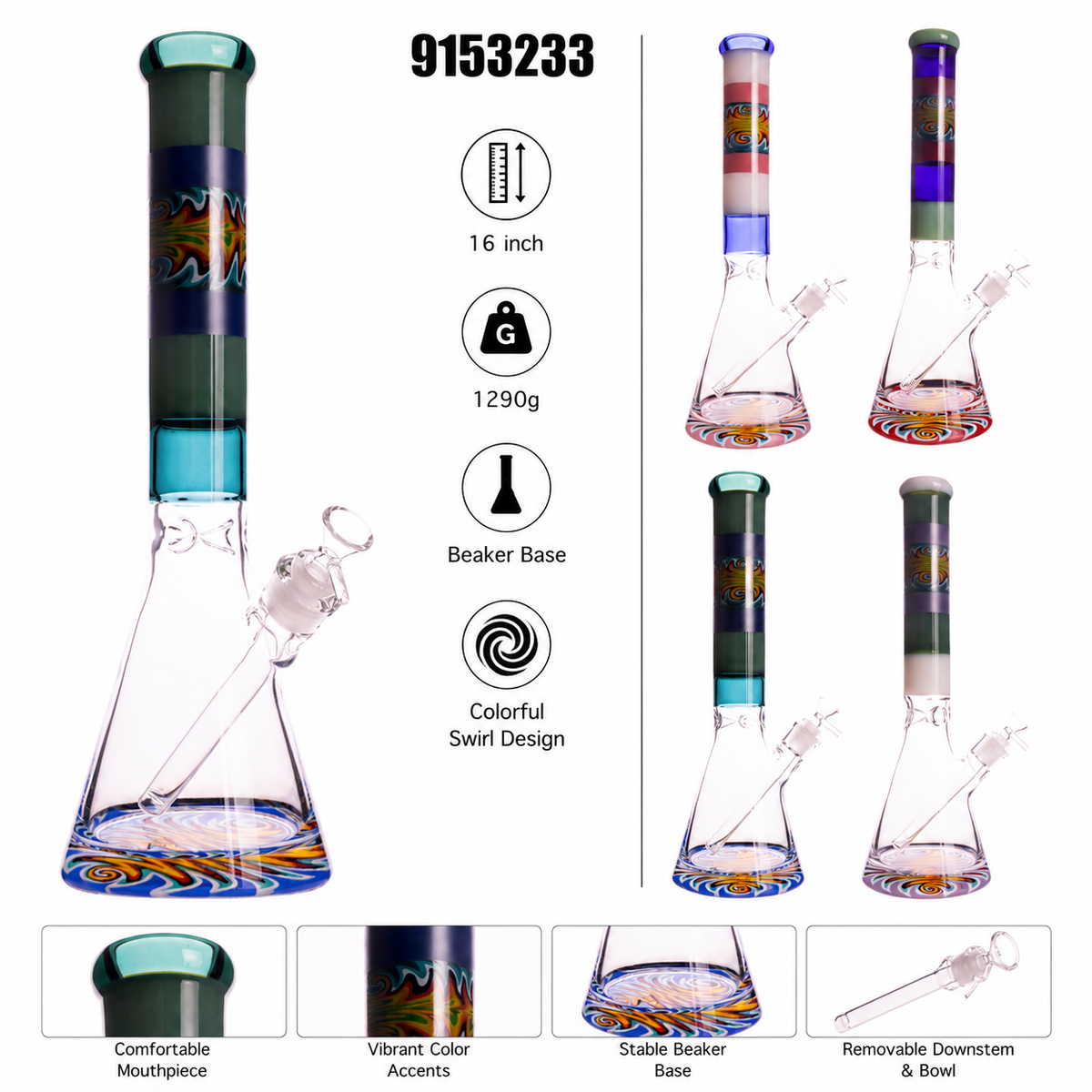9153233 Glass Water Pipe
