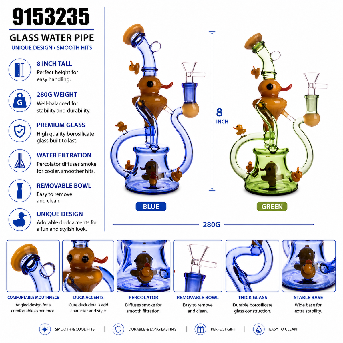 9153235 Glass Water Pipe