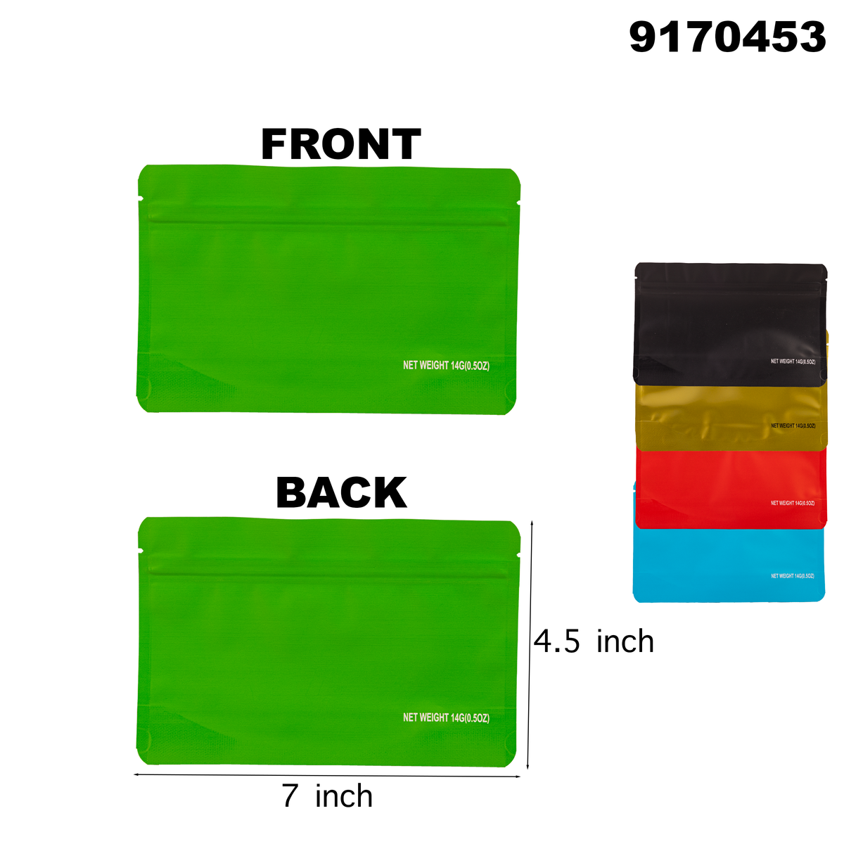 9170453 4X7 Smell Proof Baggies -100ct