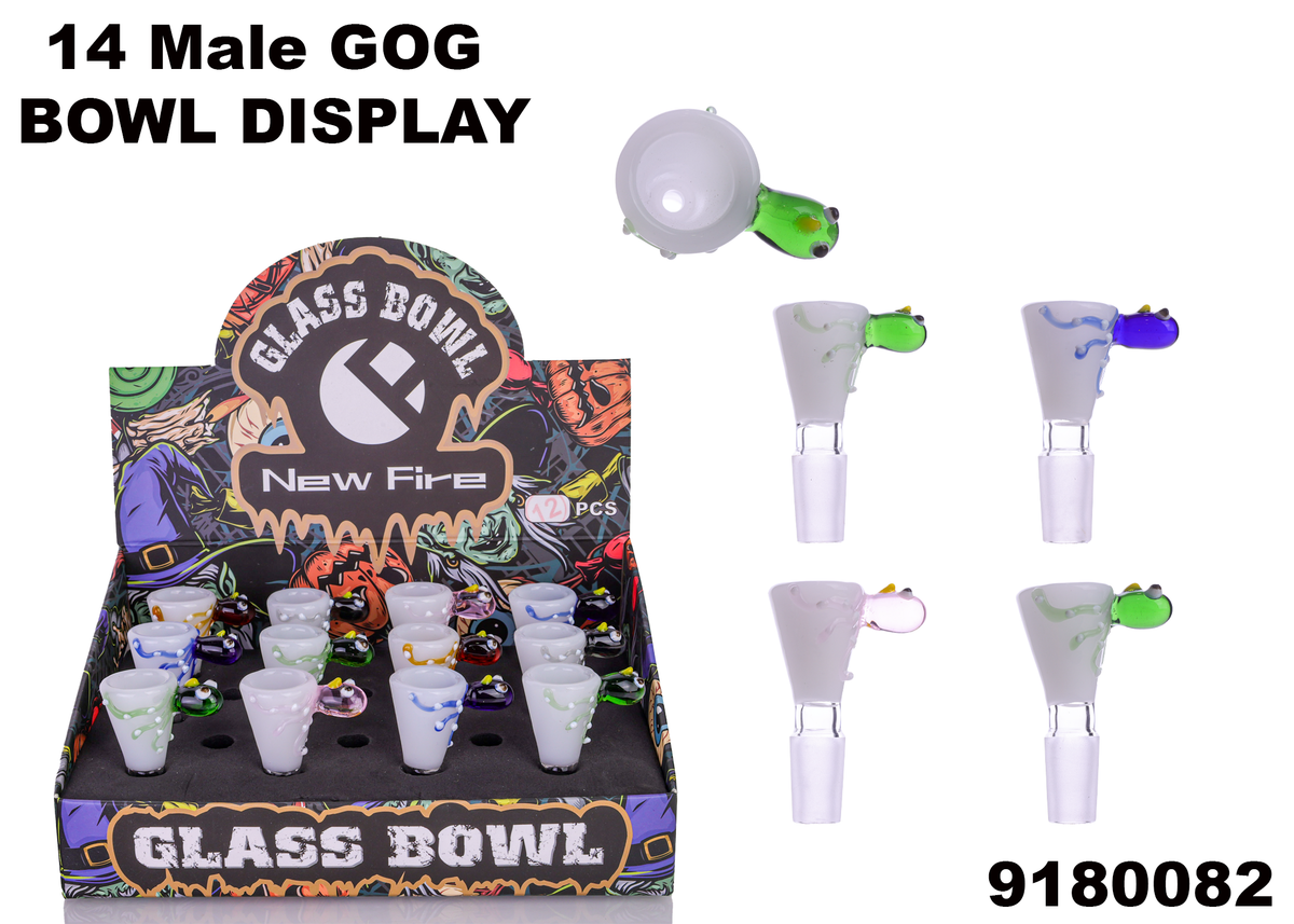 9180082 14" Male Glass Bowl-12ct