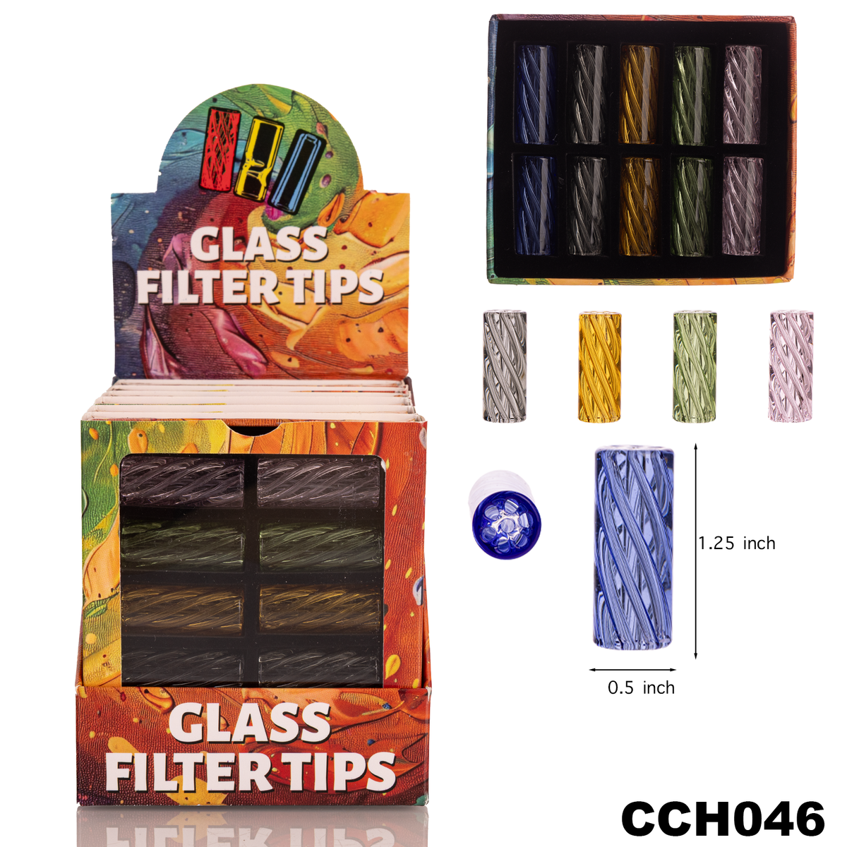 H046 Glass Chillium Display - 600ct