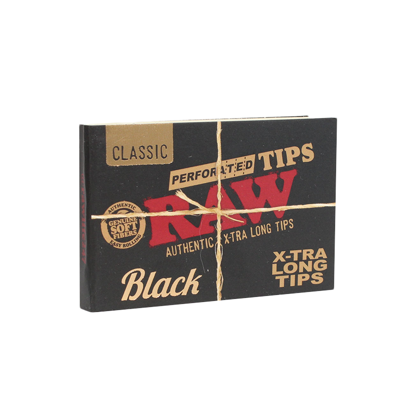 RAW Black Perforated X-TRA LONG TIPS