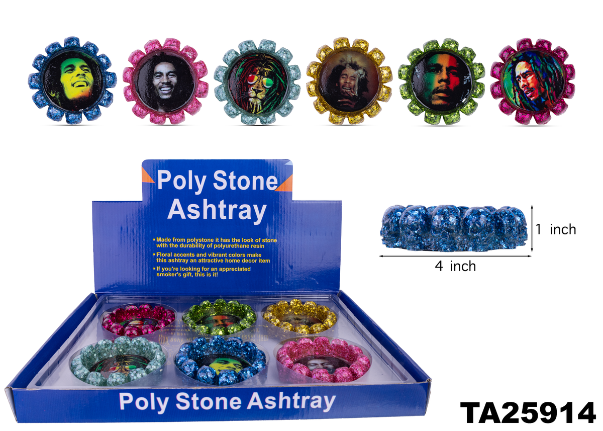 TA25914 Resin Ashtray - 6ct