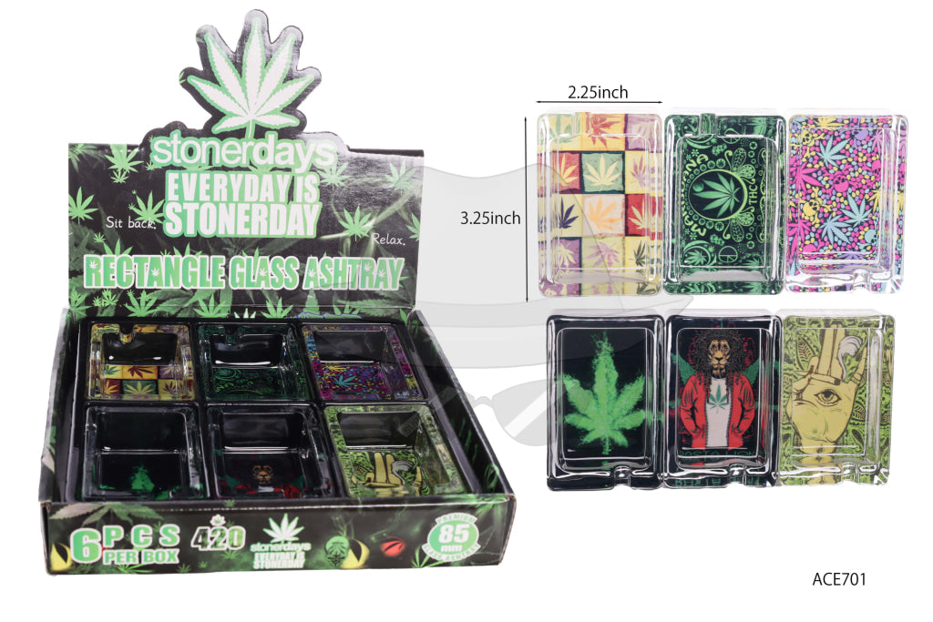 ACE-701 Glass Ashtray-6ct