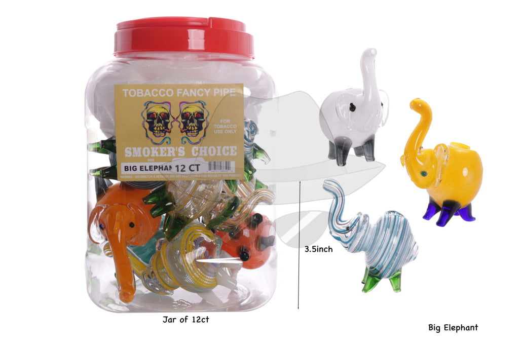 Big Elephant hand Pipe Jar of 12pcs