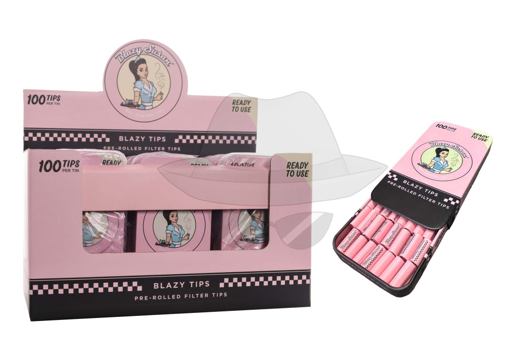 Blazy Susan Pink Pre Rolled Filter Tips | 100ct Per Tin
