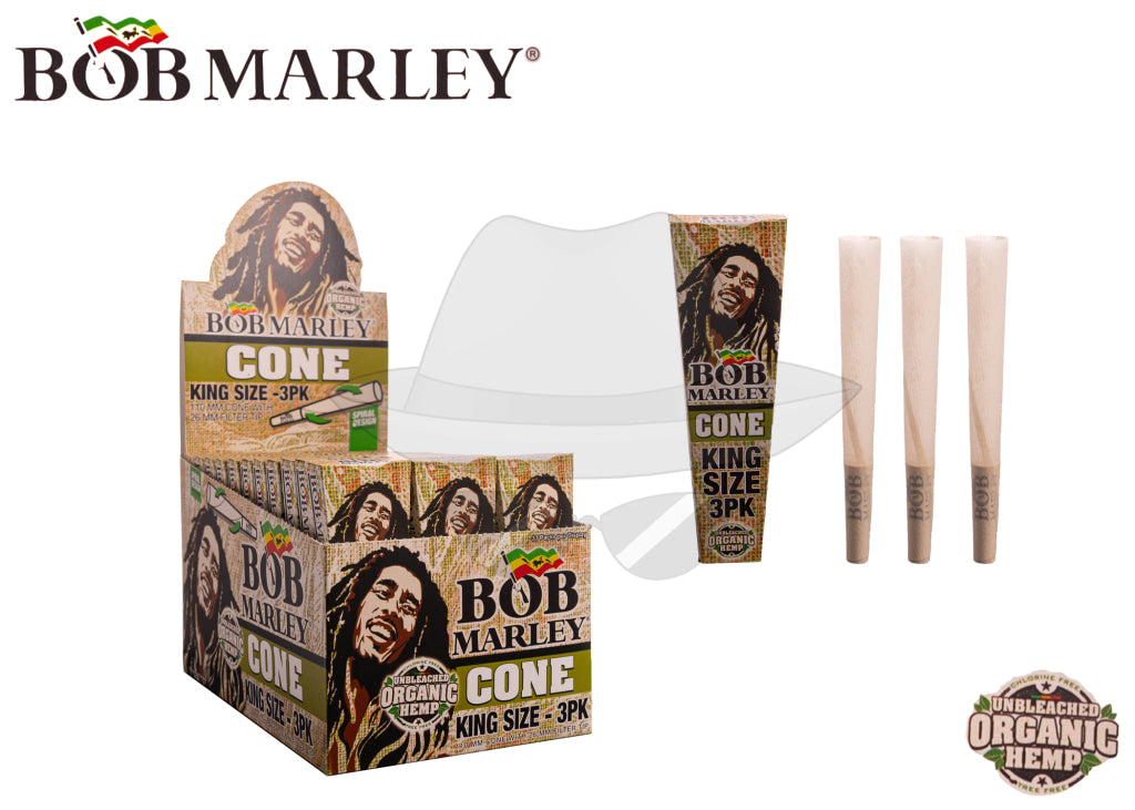 BOB MARLEY ORGANIC CONE KING SIZE 6 CONES 33 PACKS