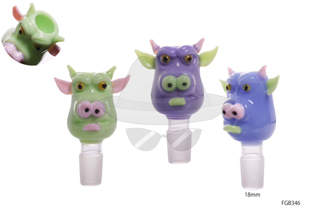 FGB346 18" Male Bull Head Glass Bowl