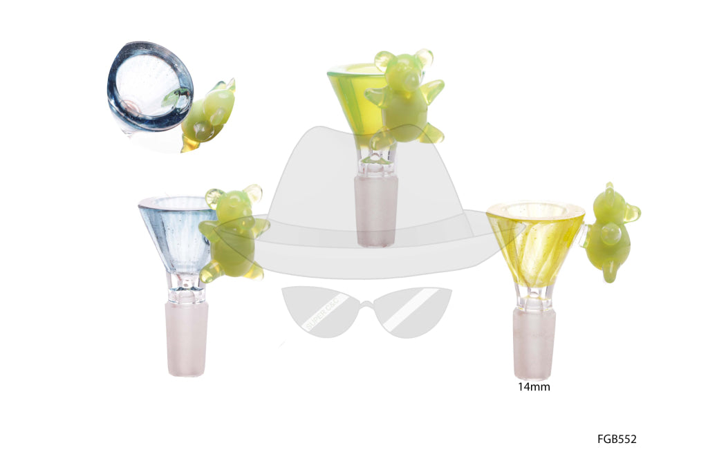 FGB552 14mm Male Bear Design Glass Bowl