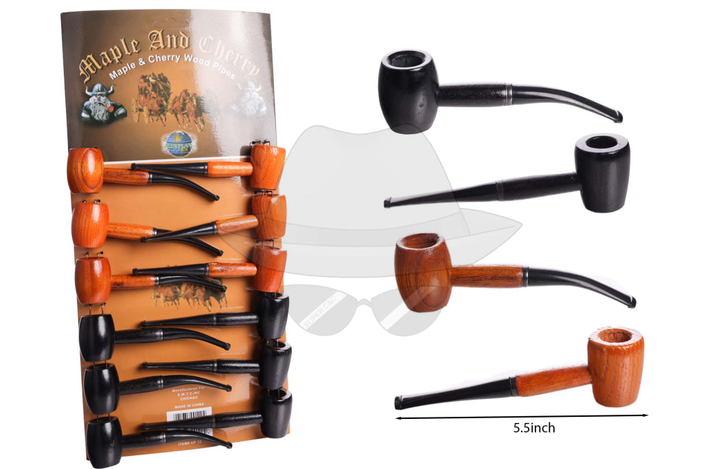 GP014 / Maple & Cherry Wood Pipes-12ct