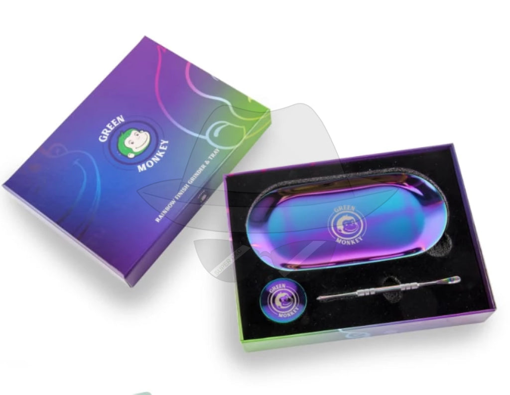 GREEN MONKEY RAINBOW GRINDER & TRAY KIT
