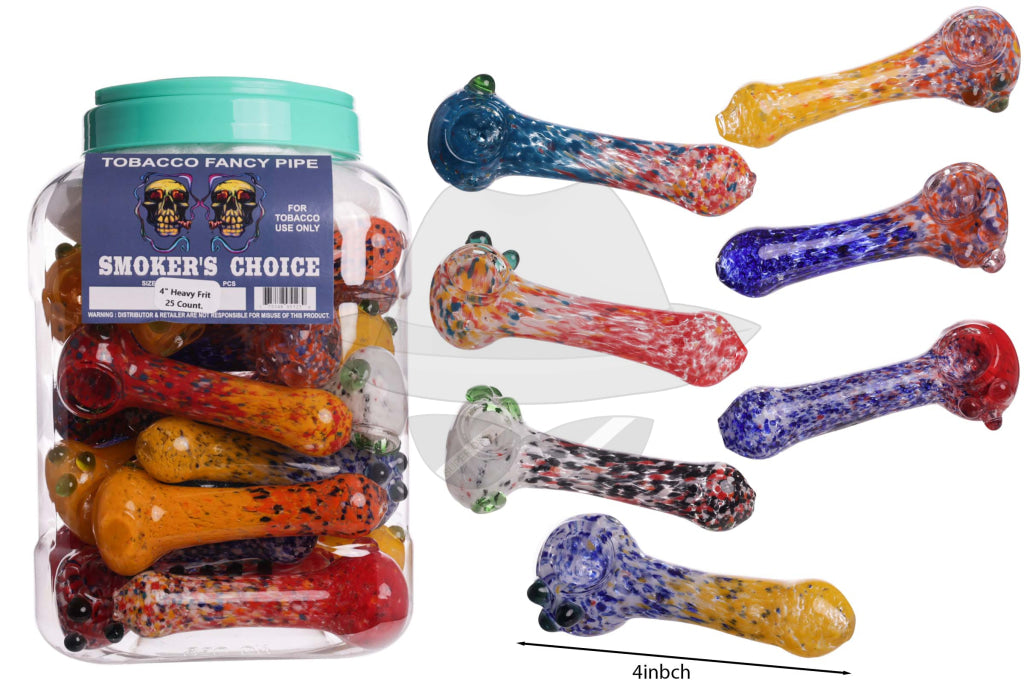 Jar of 25ct Frit Glass Hand Pipe