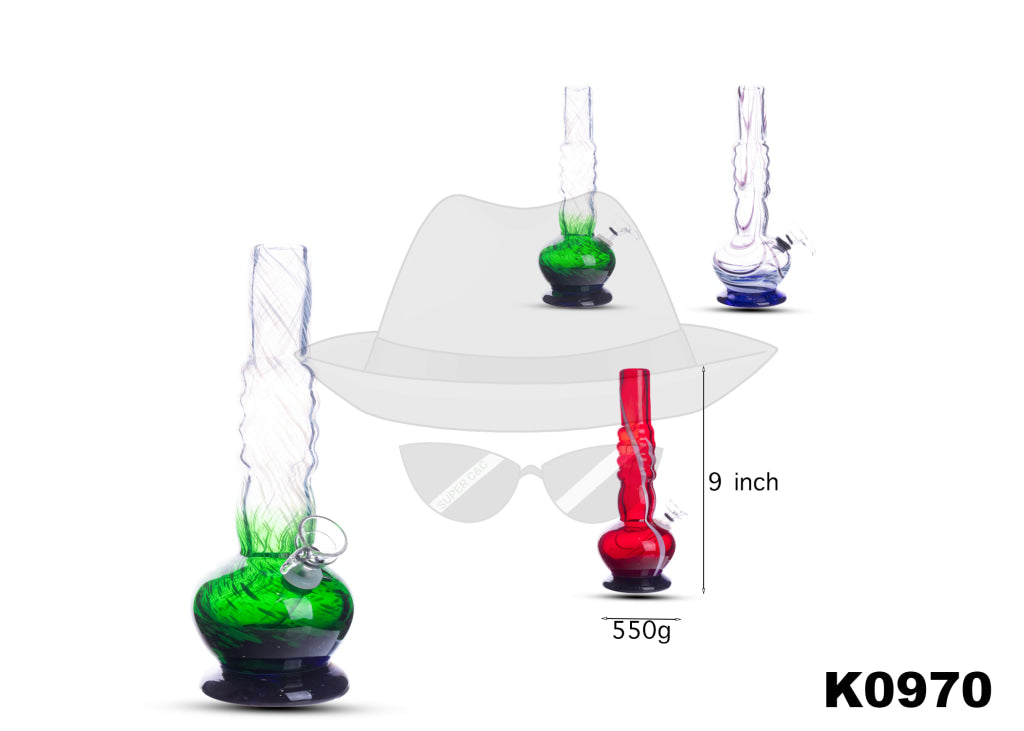 K0970 9 INCH SOFTGLASS WATER PIPE
