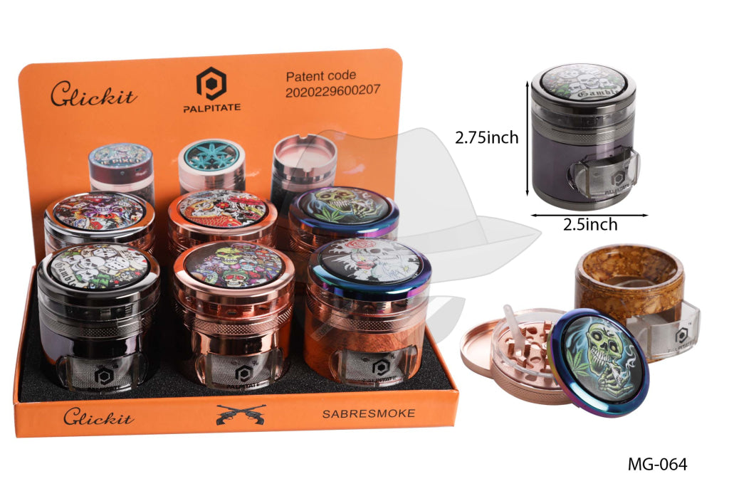 MG-064D Skull Design 4part Grinder-6ct