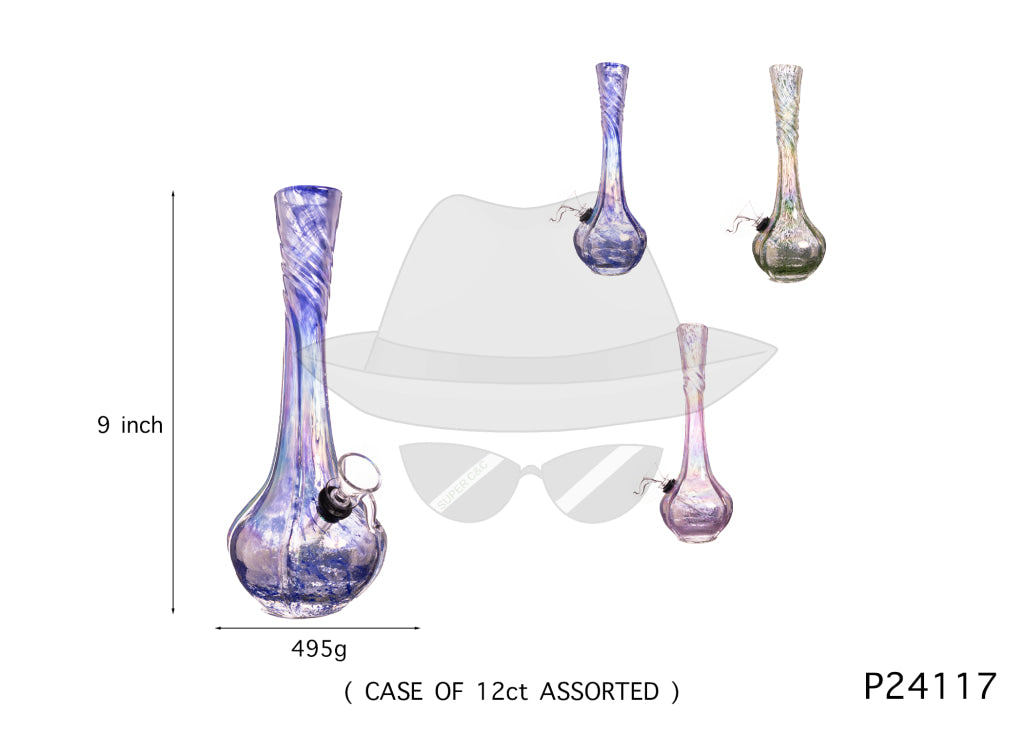 P24117 9 INCH SOFTGLASS WATER PIPE