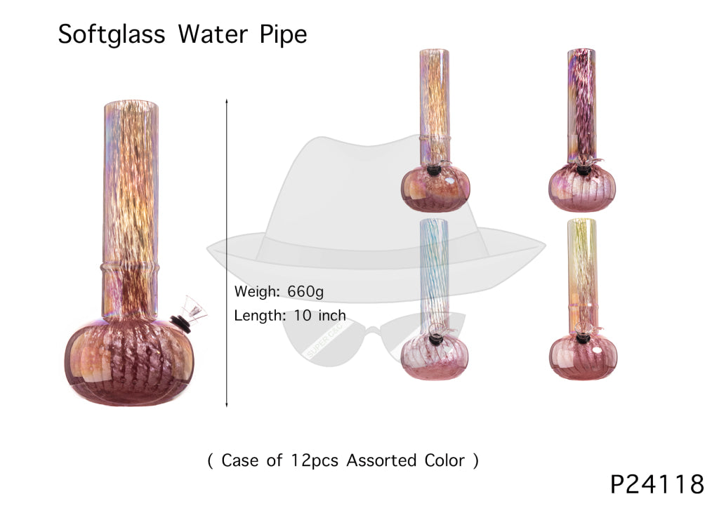 P24118 10 INCH SOFTGLASS WATER PIPE