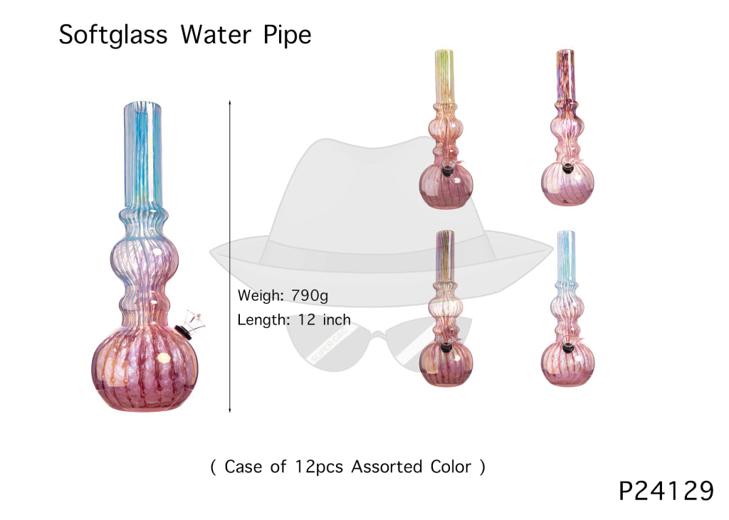 P24129 12 INCH SOFTGLASS WATER PIPE