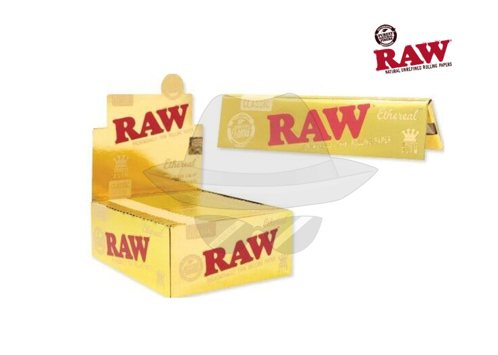 Raw Ethereal Paper King Slim – 32 leaves per pack – 50 packs per box