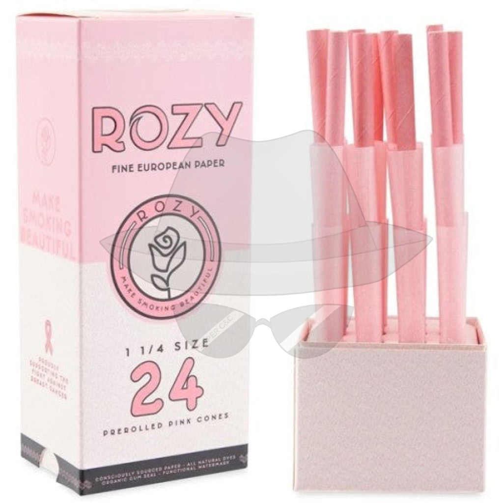Rozy Pink 1 ¼ Size Pre-Rolled Cones – 24ct Pack