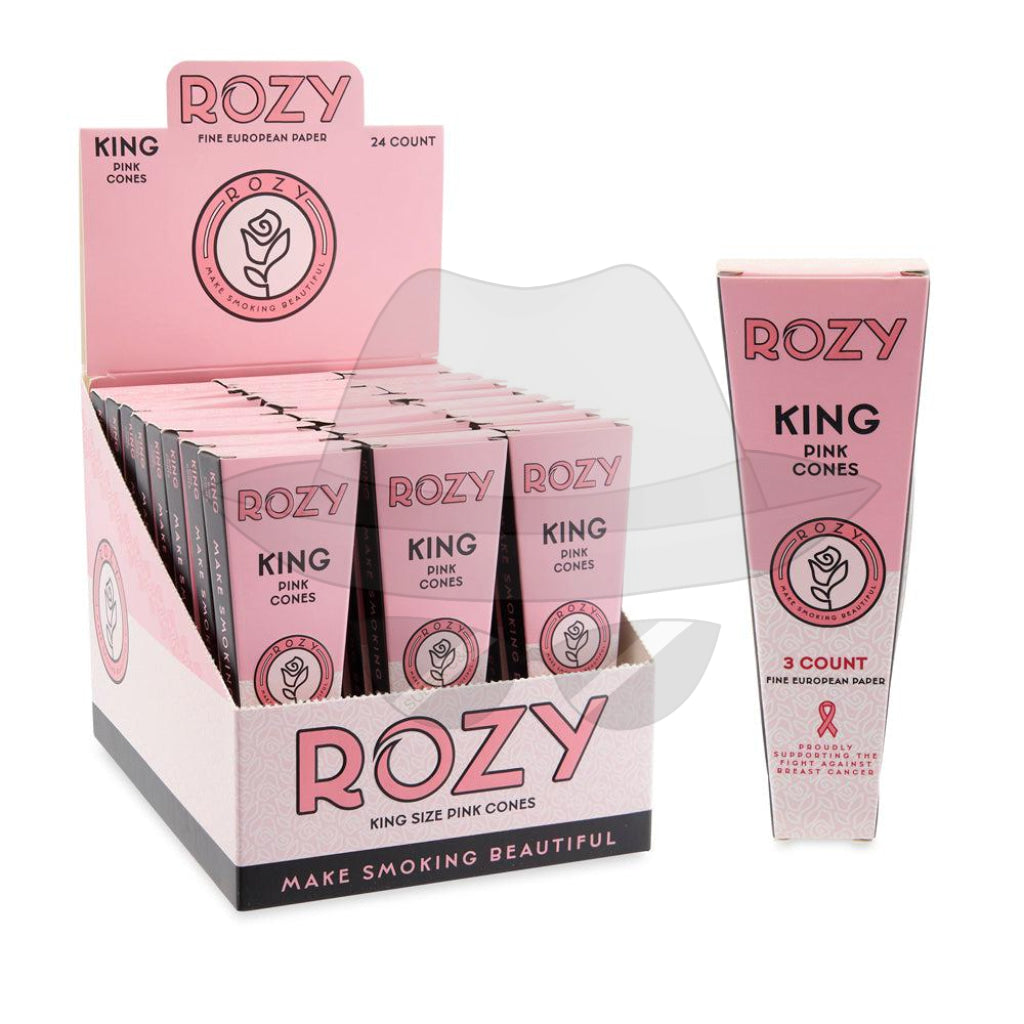 Rozy Pink King Size Pre-Rolled Cones 3pk – 24ct Display