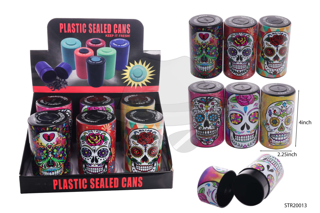 STR20013 Skull Plastic Sealed Cans 6ct