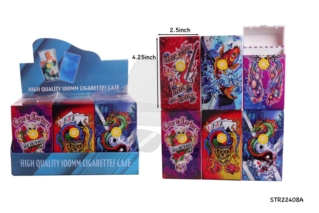 STR22408A 100mm Cigarette Case Tattoo Style-12ct
