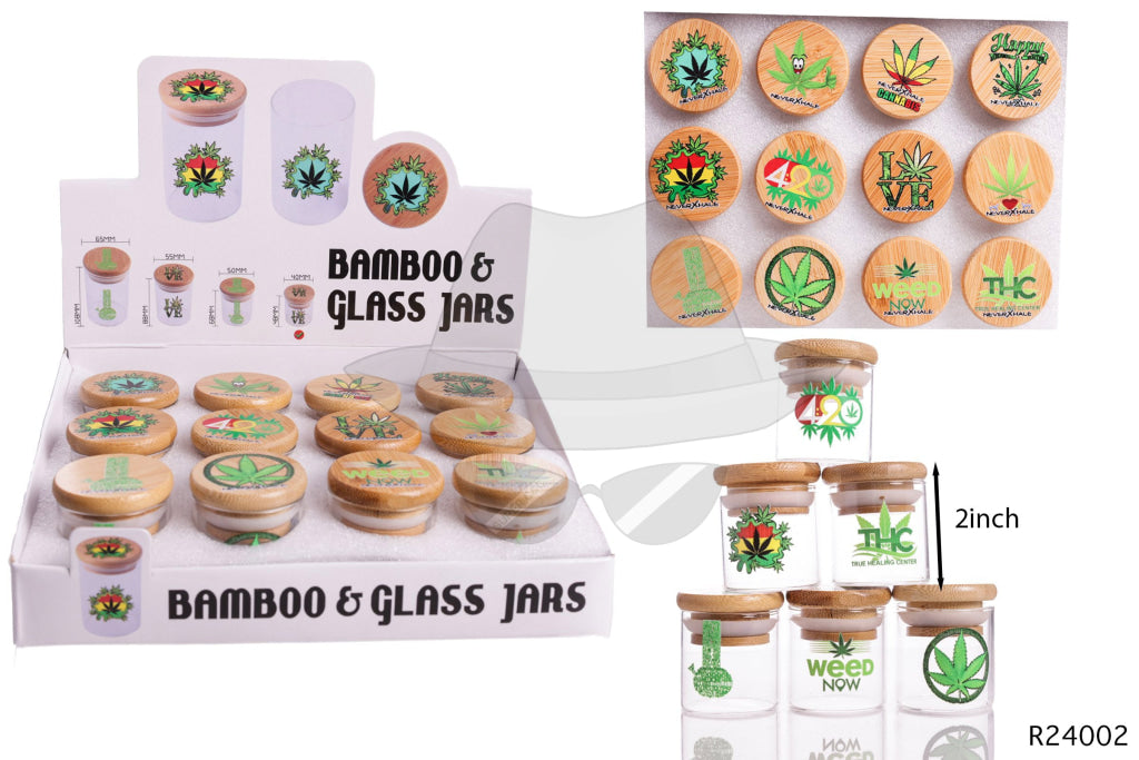 STR24002 Bamboo & Glass Jar 12ct