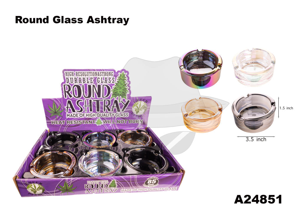 TA24851 GLASS ASHTRAY-6CT