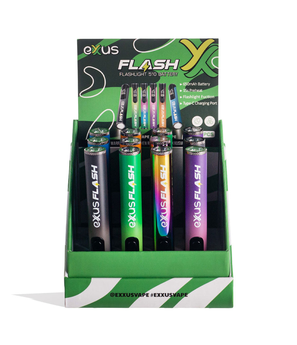 Exxus Vape Flash Flashlight 510 Thread Variable Voltage Battery – 12 Pack