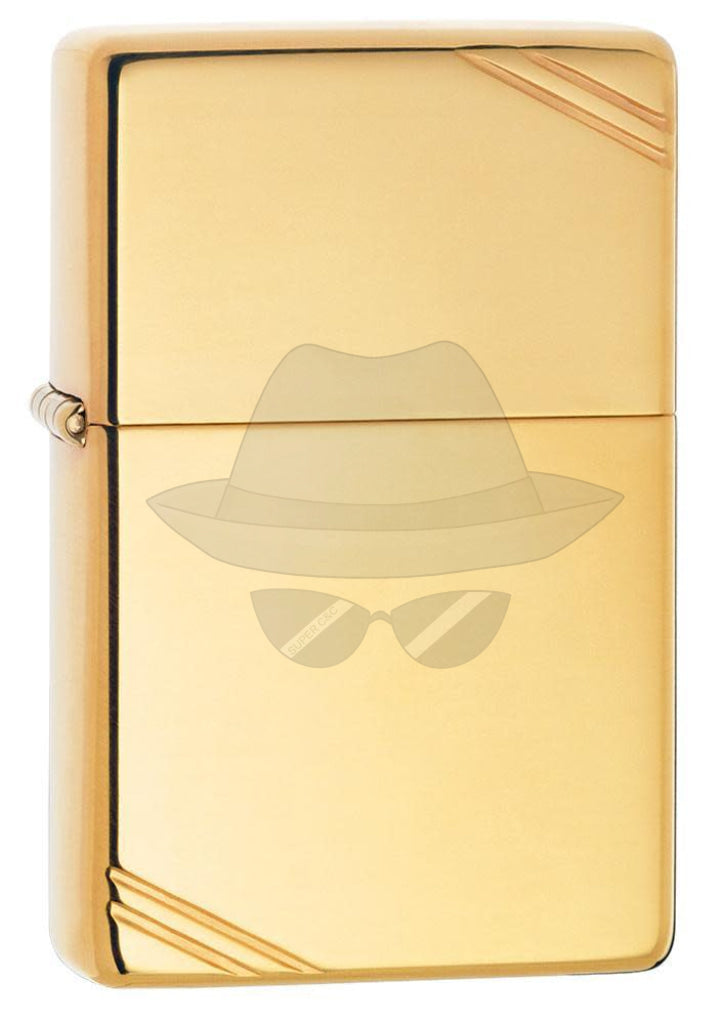 #012 ZIPPO OIL LIGHTERHigh Polish Brass Vintage with Slashes