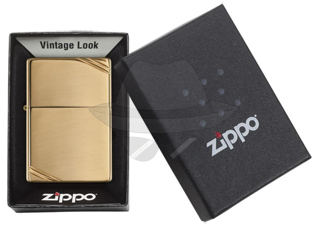 #012 ZIPPO OIL LIGHTERHigh Polish Brass Vintage with Slashes