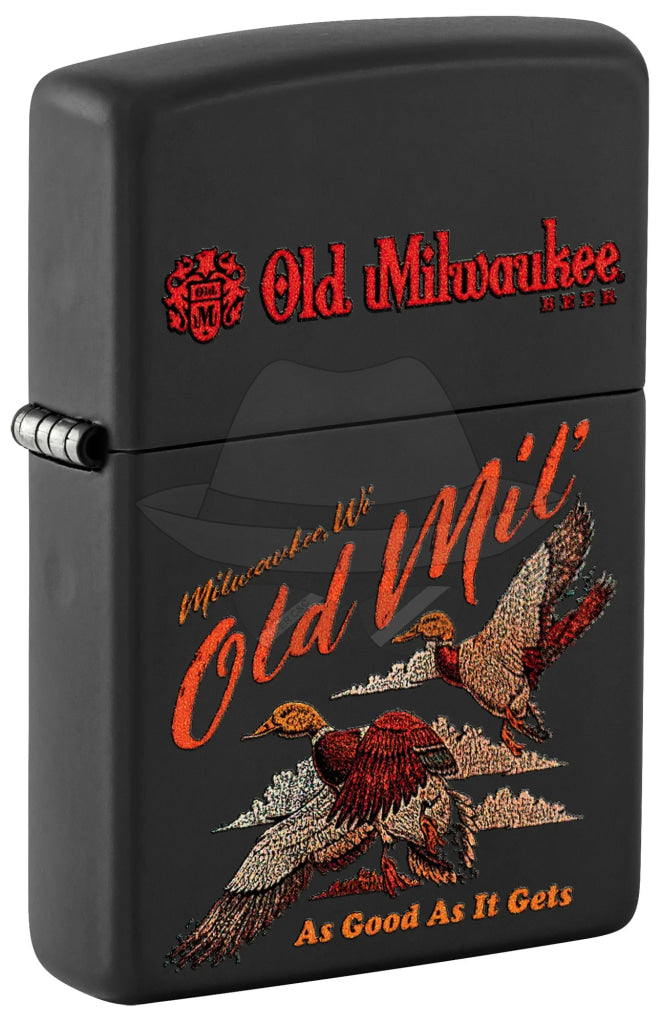 #040 ZIPPO OIL LIGHTER: Old Milwaukee Duck Hunt Design