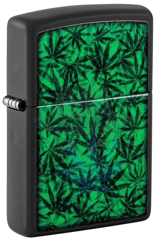 #057 Zippo Lighter: Cannabis Design( Glow in Dark)