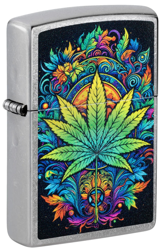 #062 Zippo Lighter: Captivating Cannabis Design