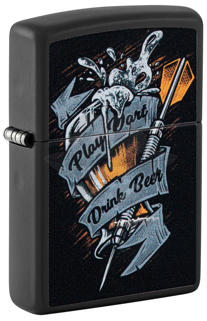 #106 ZIPPO OIL LIGHTER: Darts Design