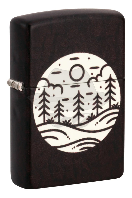 #127 Zippo Lighter:Moonlit Field Design
