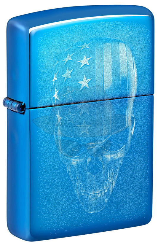 #132 Zippo Lighter: American Skull Design