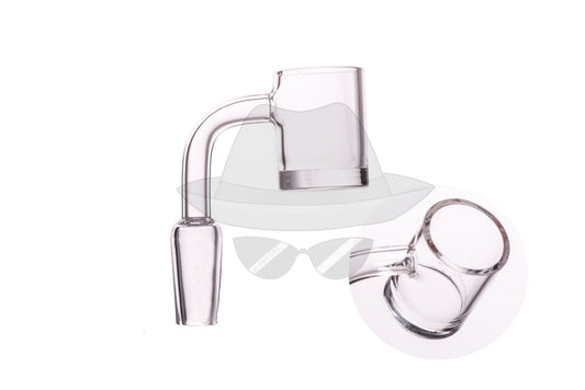 14MM MALE FLAT-TOP QUARTZ WIDE BANGER, 90 DEGREE